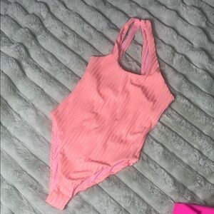 Lspace Phoebe NWT Swimsuit Striped Crystal Pink & Lemon Drop Sz Sm